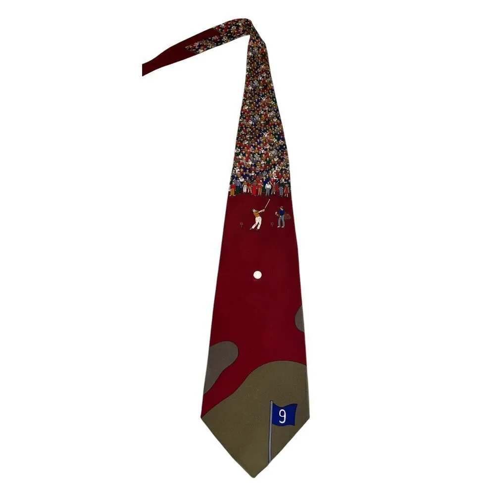 Vicky Davis Par 3 Golf Red Novelty Silk Necktie